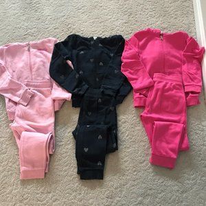 3 Sweatsuits, Navy, Pink and Hot Pink